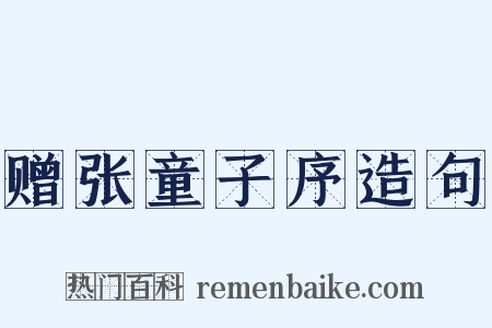 赠张童子序造句是什么意思的图片